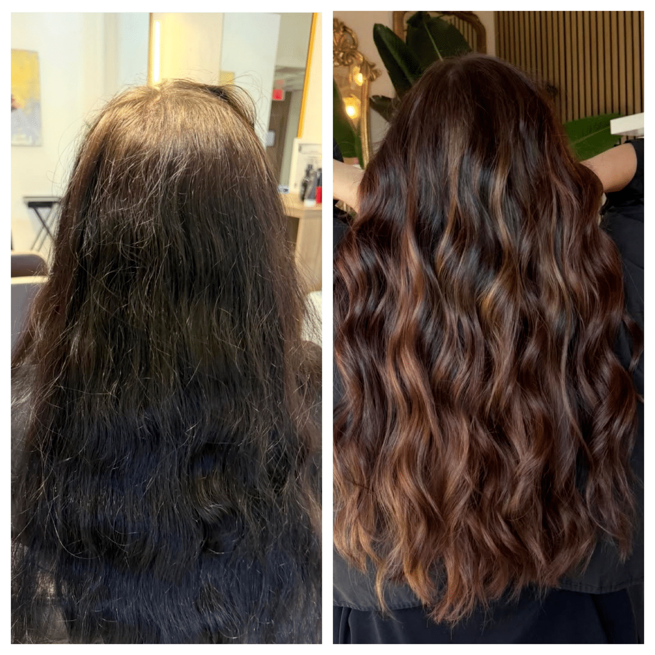 hair color correction for uneven dark hair in Naples FL