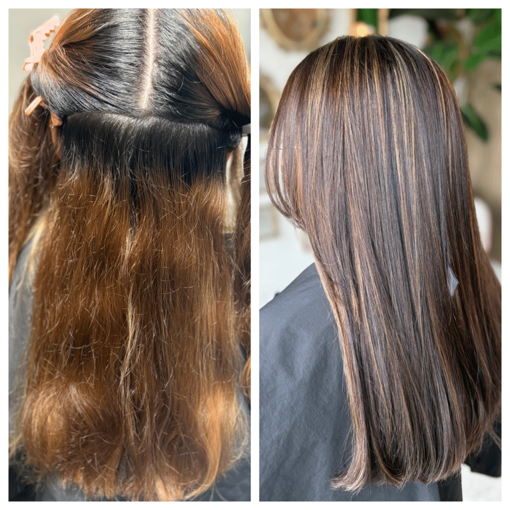 Professional hair color correction